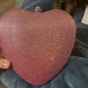 Baby pink rhinestone dressy purse brand new